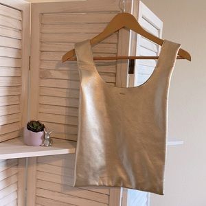 metallic leather baggu